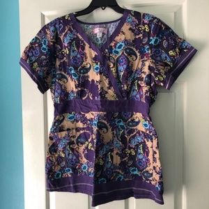 Koi by Kathy Peterson Scrub Top L